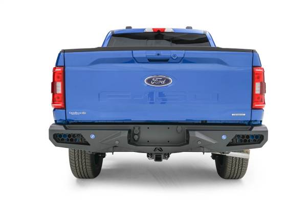 Fab Fours - Fab Fours Vengeance Rear Bumper Bare Steel w/Predrilled Sensor Holes Compatible w/[2] 3X3 LED Cubes on Either Side or [2] SR 6 in. Light Bars - FF21-E5051-B - Image 1