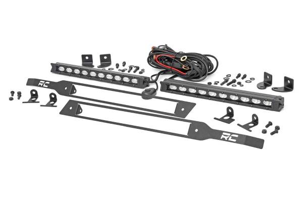 Rough Country - Rough Country Dual LED Grille Kit 10 in. Die Cast Aluminum Housing Premium Wiring Harness w/On/Off Switch 4800 Lumens Of Lighting Power Black IP67 Waterproof Rating - 70817 - Image 1