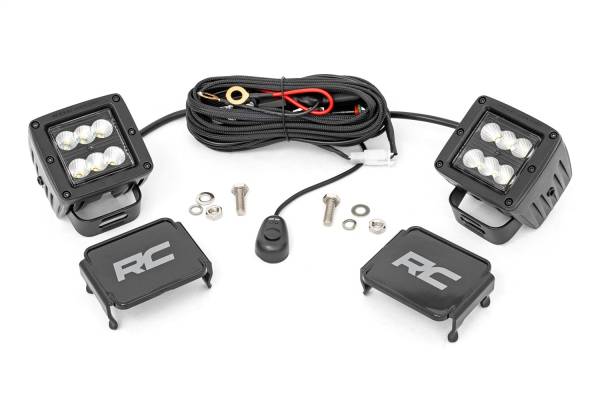 Rough Country - Rough Country Cree LED Lights 2 in. Black Series Die Cast Aluminum Housing 2880 Lumens Of Lighting Power IP67 Waterproof Rating Black Panel Design Pair - 70133BL - Image 1