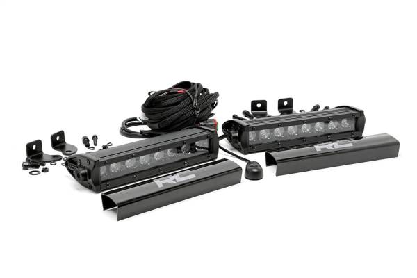 Rough Country - Rough Country Cree Black Series LED Light Bar Two-8 in. LED Light Bars 6400 Lumens 80 Watts Spot Beam IP67 Rating Incl. Wire Harness Switch - 70728BL - Image 1