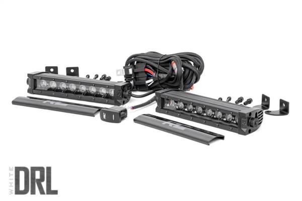 Rough Country - Rough Country LED Light Bar 8 in. Black Series w/Cool White DRL Die Cast Aluminum Housing Black Panel Design 6400 Lumens Of Lighting Power IP67 Waterproof Rating - 70728BLDRL - Image 1