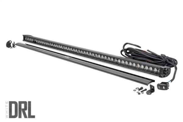 Rough Country - Rough Country LED Light Bar Length 50.31 in. Depth 3.12 in. Height 1.6 in. Black Series w/Cool White DRL Die Cast Aluminum Housing Black Panel Design IP67 Waterproof Rating Single Row - 70750BLDRL - Image 1