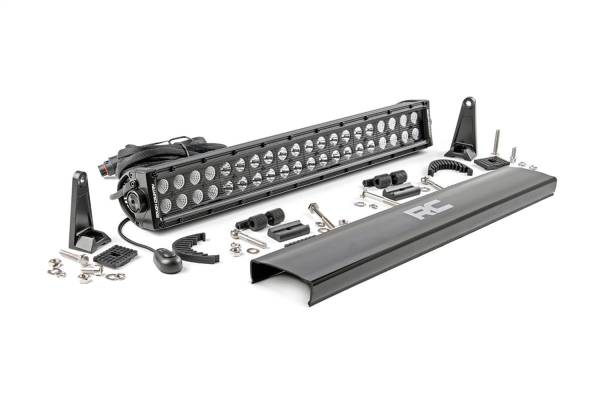 Rough Country - Rough Country Cree Black Series LED Light Bar 20 in. Dual Row 9600 Lumens 120 Watts Spot/Flood Beam IP67 Rating Incl. Wire Harness Switch - 70920BL - Image 1
