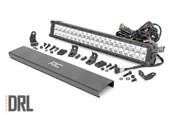Rough Country - Rough Country Cree Chrome Series LED Light Bar 20 in. Dual Row w/Amber DRL - 70920DA - Image 1