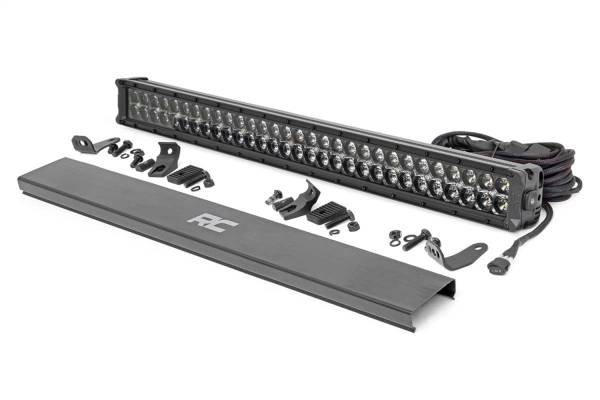 Rough Country - Rough Country Cree Black Series LED Light Bar 30 in. Dual Row 27000 Lumens 300 Watts Spot/Flood Beam IP67 Rating Incl. Wire Harness Switch Cool White DRL - 70930BD - Image 1