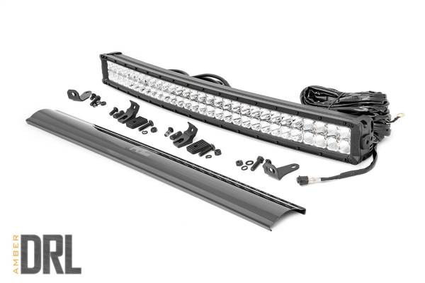 Rough Country - Rough Country LED Light Bar 30 in. Curved Cree Dual Row Chrome Series w/Cool White DRL - 72930D - Image 1