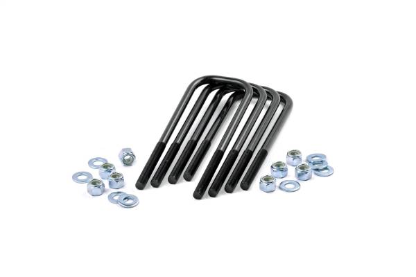 Rough Country - Rough Country U-Bolts Thread Size 9/16 in. Inside Width 3.125 in. Inside Length 10 in. Round Style E-Coated Black Finish Corrosion Resistant Set Of 4 - 7650 - Image 1