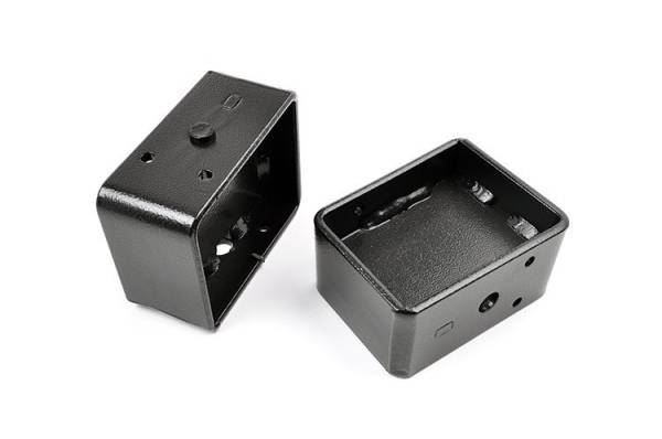Rough Country - Rough Country Lift Blocks 9/16 in. Pin Blocks 2.5 in. Wide Fabricated Steel Blocks Powder Coated Black Pair 4 in. Rear Lift - 6593 - Image 1