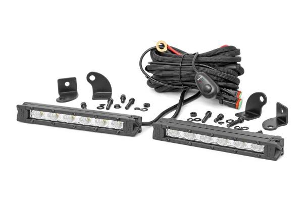 Rough Country - Rough Country Cree LED Lights 6 in. Slimline Pair Chrome Series - 70406A - Image 1
