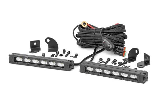 Rough Country - Rough Country Cree LED Lights 6 in. Slimline Pair Black Series - 70406ABL - Image 1
