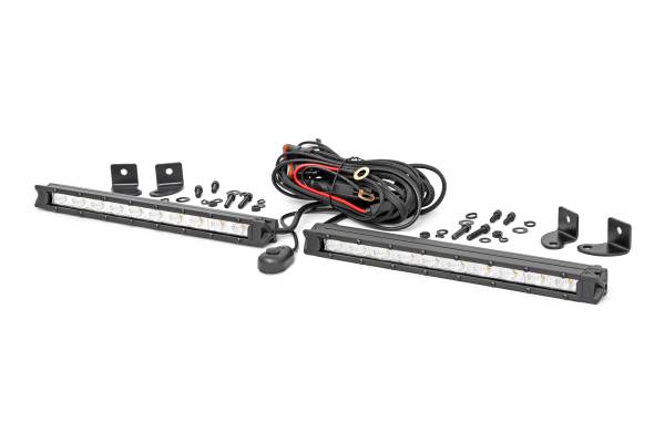 Rough Country - Rough Country Slimline Cree Chrome Series LED Light Bar 10 in. Sold In Pairs 8000 Lumens 100 Watts Incl. Wiring Harness Hardware - 70410A - Image 1