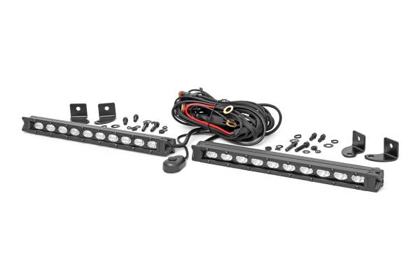 Rough Country - Rough Country Slimline Cree Black Series LED Light Bar 10 in. Sold In Pairs 8000 Lumens 100 Watts Incl. Wiring Harness Hardware - 70410ABL - Image 1