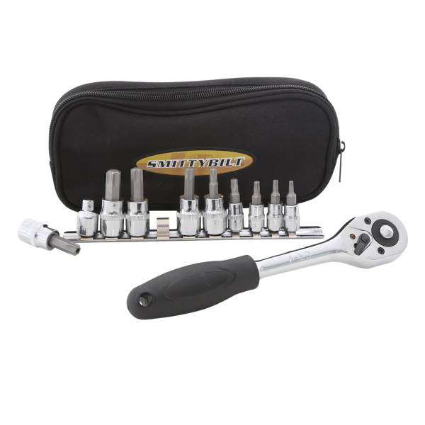 Smittybilt - Smittybilt Torx Multi Tool 3/8 Ratchet w/9 Chrome Vanaduim Bits T15-T55 And T50 w/Nylon Carrying Case - 2830 - Image 1