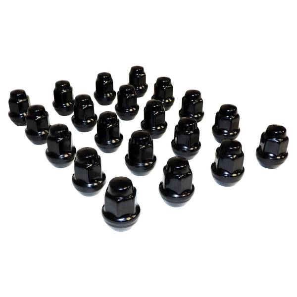 Crown Automotive Jeep Replacement - Crown Automotive Jeep Replacement Wheel Lug Nut Kit 1/2 in. - 20 Capped Black 20-Piece  -  4006956BLKK - Image 1