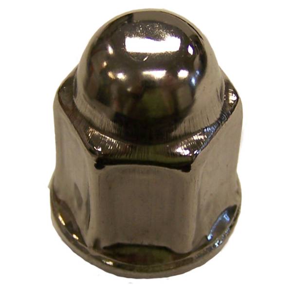 Crown Automotive Jeep Replacement - Crown Automotive Jeep Replacement Wheel Lug Nut 1/2 in. x 20 Thread Size Stainless Capped Lug Nut  -  J4006956 - Image 1