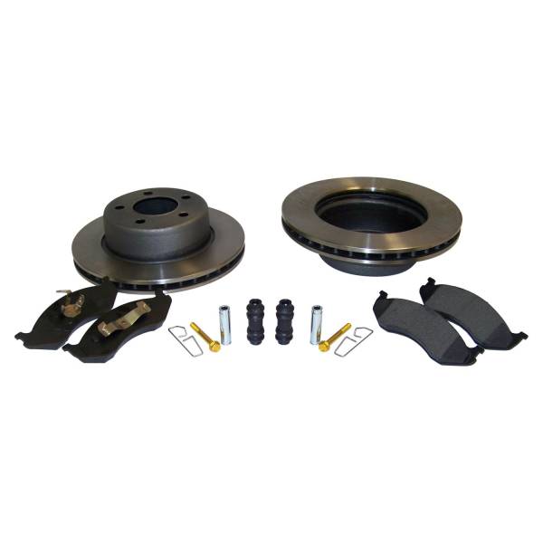 Crown Automotive Jeep Replacement - Crown Automotive Jeep Replacement Disc Brake Service Kit Front w/2 Piece Composite Rotor Kit Includes Pads/Rotors/Springs/Bushings/Sleeves/All Necessary Hardware  -  52008440K - Image 1