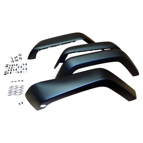 Crown Automotive Jeep Replacement - Crown Automotive Jeep Replacement Fender Flare Kit Incl. 4 Smooth Flares/Retainers/Rivets w/Smooth Body Color Flares  -  5KCK - Image 1