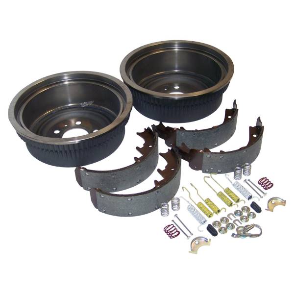 Crown Automotive Jeep Replacement - Crown Automotive Jeep Replacement Drum Brake Shoe And Drum Kit Rear Incl. 2 Drums 1 Shoe Set And Hardware For Use w/Dana 44 Rear Axle  -  52001915K - Image 1