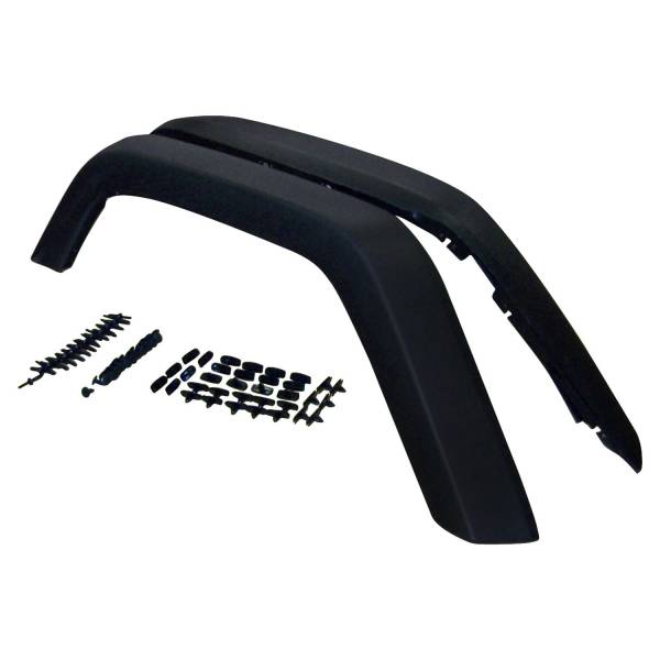 Crown Automotive Jeep Replacement - Crown Automotive Jeep Replacement Fender Flare Set Rear Incl. 2 Flare/Retainers/Rivets Textured Black  -  5KFKRR - Image 1