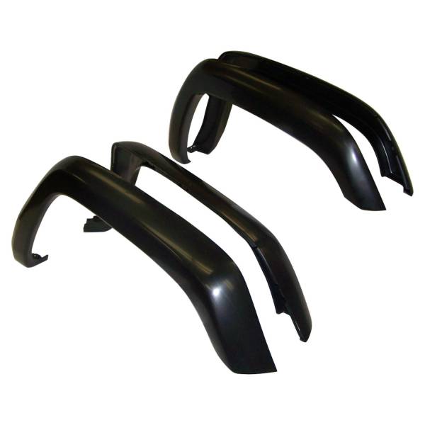 Crown Automotive Jeep Replacement - Crown Automotive Jeep Replacement Fender Flare Kit Incl. 4 Fender Flares And Hardware Gloss Black  -  5FWK - Image 1