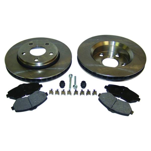 Crown Automotive Jeep Replacement - Crown Automotive Jeep Replacement Disc Brake Service Kit Front For Use w/11.89 in. Rotors Incl. Pads Rotors Springs Pins Boots  -  52060137K - Image 1