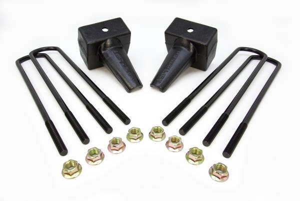 ReadyLift - ReadyLift Rear Block Kit 5 in. Tapered Cast Iron Blocks Incl. Integrated Locating Pin E-Coated U-Bolts Nuts/Washers - 66-2025 - Image 1