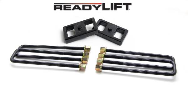 ReadyLift - ReadyLift Rear Block Kit 1 in. Cast Iron Blocks Incl. Integrated Locating Pin E-Coated U-Bolts - 66-3111 - Image 1