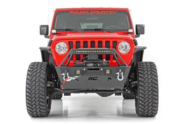 Rough Country - Rough Country Trail Bumper Front Incl. 20 in. Single Row LED Light Bar/2 in. 90 Watts LED Cubes - 10597A - Image 1