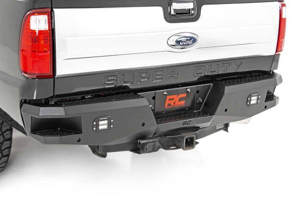 Rough Country - Rough Country Heavy Duty Rear LED Bumper Incl. [2] Black-Series LED Flush Mount Lights Wiring Harness Backup Sensor Relocators - 10784 - Image 1