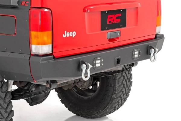 Rough Country - Rough Country Rear LED Bumper Incl. [2] Black-Series LED Flush Mount Lights Wiring Harness D-Rings - 110504 - Image 1