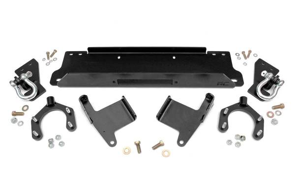 Rough Country - Rough Country Winch Mounting Plate For Factory Bumper Incl. Mounting Brackets D-Rings Hardware - 1173 - Image 1