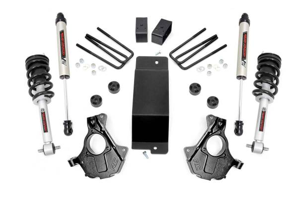 Rough Country - Rough Country Suspension Lift Knuckle Kit w/Shocks 3.5 in. Lift Incl. Lifted Struts Rear V2 Monotube Shocks - 11971 - Image 1
