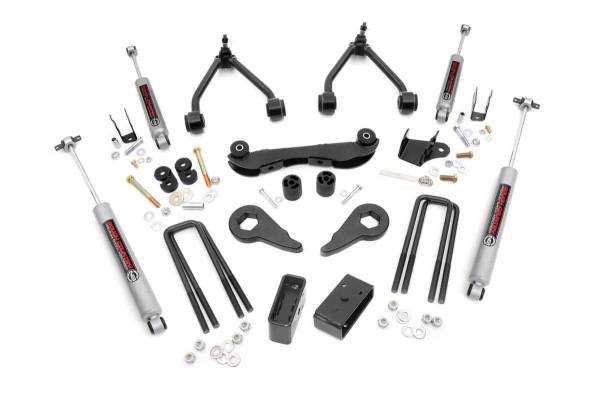 Rough Country - Rough Country Suspension Lift Kit 2-3 in. Lift Incl. Upper Control Arms/Moog Ball Joints Diff Drop brkt. Torsion Bar Adjuster Keys Shock Reloc. Brkt. Blocks U-Bolts Hardware - 16530 - Image 1