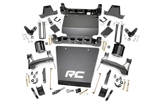 Rough Country - Rough Country Suspension Lift Kit 7 in. Lift Upper Strut Spacers Skid Plate Front/Rear Cross Member Sway Bar Drop Brackets Fabricated Anti-Wrap Lift Blocks - 17800 - Image 1