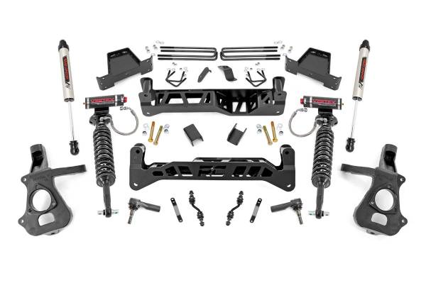 Rough Country - Rough Country Suspension Lift Kit 7 in. Vertex and V2 Shocks Beefy Lifted Knuckles Laser Cut Front/Rear High Clearance Cross Members Anti-Wrap Lift Blocks Cast Aluminum/Stamped Steel - 18757 - Image 1