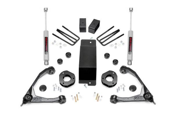 Rough Country - Rough Country Suspension Lift Kit 3.5 in. Lift Incl. Upper Control Arms Stock Cast Steel - 19431A - Image 1