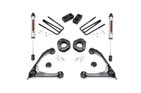 Rough Country - Rough Country Suspension Lift Kit w/Shocks 3.5 in. Lift w/V2 Shocks Stock Cast Steel - 19870 - Image 1