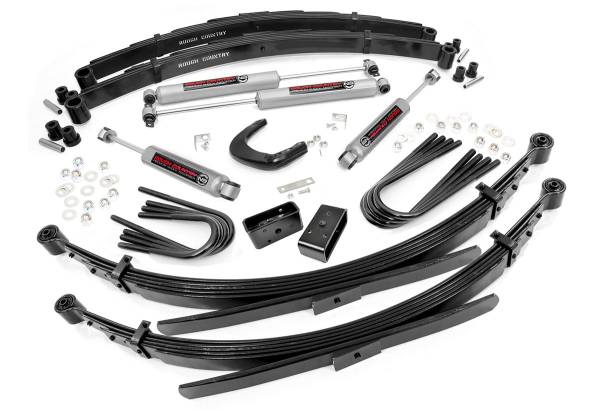 Rough Country - Rough Country Suspension Lift Kit w/Shocks 6 in. Lift Incl. Leaf Springs Steering Arm Brake Line Relocation Brkt U-Bolts Blocks Front and Rear Premium N3 Shocks - 214-88-9230 - Image 1