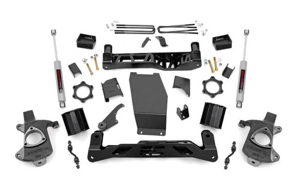 Rough Country - Rough Country Suspension Lift Kit w/Shocks 5 in. Lift Incl. Strut Spacers Rear V2 Monotube Shocks Stock Cast Aluminum Or Stamped Steel - 22470 - Image 1