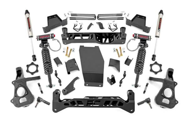 Rough Country - Rough Country Suspension Lift Kit 7 in. Vertex and V2 Shocks Beefy Lifted Knuckles Laser Cut Front/Rear High Clearance Cross Members Fabricated Anti-Wrap Lift Block - 22857 - Image 1