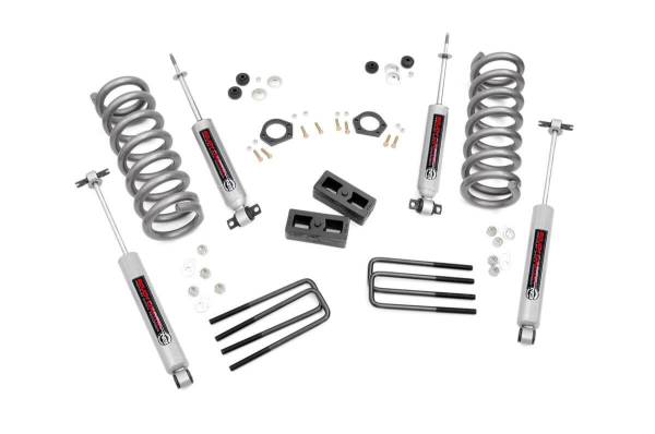 Rough Country - Rough Country Suspension Lift Kit w/Shocks 2 in. Lift Incl. Coil Springs Ball Joint Spacer Blocks U-Bolts Hardware Front and Rear Premium N3 Shocks - 230N3 - Image 1