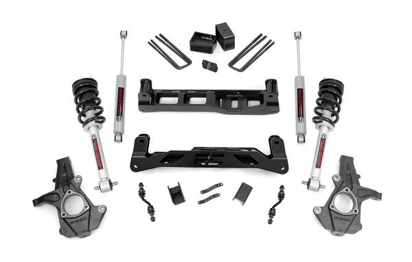 Rough Country - Rough Country Suspension Lift Kit w/Shocks 5 in. Lift Incl. Lifted Struts Rear V2 Monotube Shocks Stock Cast Aluminum Or Stamped Steel - 24834 - Image 1