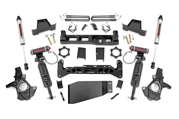 Rough Country - Rough Country Suspension Lift Kit 7.5 in. Vertex Adjustable Coilovers Beefy Lower Skid Plate Sway Bar Drop Brackets Rear 6.5 in. Fabricated Anti Wrap Lift Blocks - 26457 - Image 1