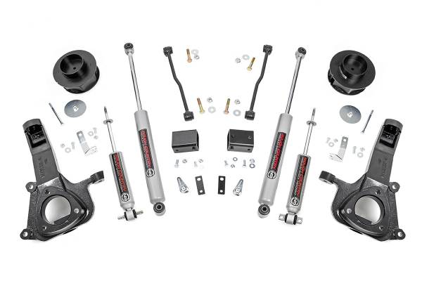 Rough Country - Rough Country Suspension Lift Kit 4in. Lifted Knuckles Coil Spring Spacers N3 Shocks Nitrogen Charged 18 mm. Spring Loaded Piston Rod 54 mm. Shock Body - 30730 - Image 1