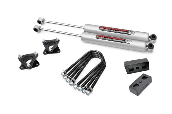 Rough Country - Rough Country Suspension Lift Kit w/Shocks 2.5 in. Lift Incl. Strut Extensions Blocks U-Bolts Hardware Rear Premium N3 Shocks - 39730 - Image 1