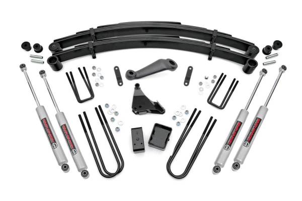 Rough Country - Rough Country Suspension Lift Kit w/Shocks 6 in. Lift Incl. Leaf Springs Swaybar/Trackbar Drop Brkt. Blocks U-Bolts Hardware Front and Rear Premium N3 Shocks - 49630 - Image 1