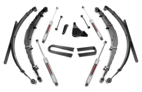 Rough Country - Rough Country Suspension Lift Kit w/Shocks 6 in. Lift Incl. Leaf Springs Swaybar/Trackbar Drop Brkt. U-Bolts Hardware Front and Rear Premium N3 Shocks - 49730 - Image 1