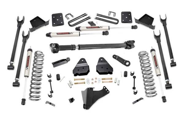 Rough Country - Rough Country Suspension Lift Kit w/Shocks 6 in. 4-Link w/V2 Monotube Shocks Incl. 4 in. Axle Diameter Front Driveshaft - 50771 - Image 1