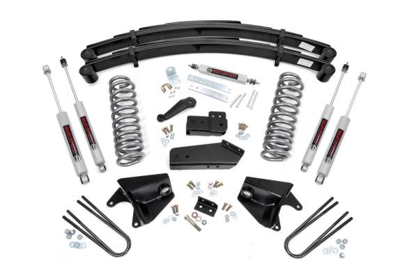 Rough Country - Rough Country Suspension Lift Kit 4 in. Lifted Coil Springs Radius Arm Drop Brackets I-Beam Drop Brackets Power Steering Pitman Arm - 52030 - Image 1