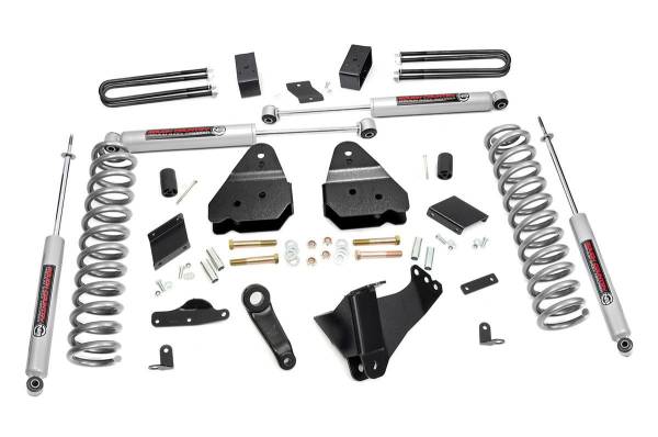 Rough Country - Rough Country Suspension Lift Kit w/Shocks 4.5 in. Lift Incl. Coil Springs Radius Arm/Swaybar/Trackbar Drop Brkt. Pitman Arm Blocks Bumpstop Spacer Front and Rear Premium N3 Shocks - 530.20 - Image 1